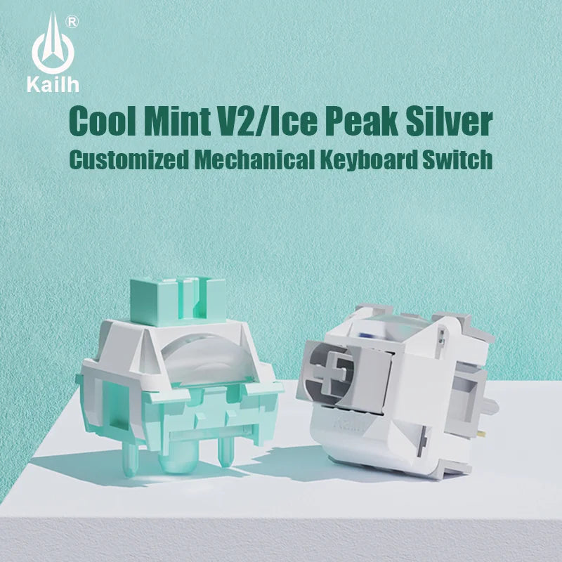 Kailh Light Pressure Linear Cool Mint V2 клавиатурен превключвател, бърза проводимост, ледено преден сребрист превключвател, персонализиран плавен превключвател за електронни спортове