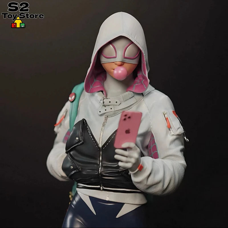 Marvel Comic Accurate Spider-Gwen Resin Statue Detailed Hand-Painted Collectible Figure Fan Art Model Kit for Display Fans Gift