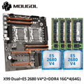 MOUGOl X99 Dual CPU Gaming Motherboard Set lntel Xeon E5 2680 V4 &amp; DDR4 64GB (4*16GB) LGA2011-3 M.2 NVME für Server Computer Host