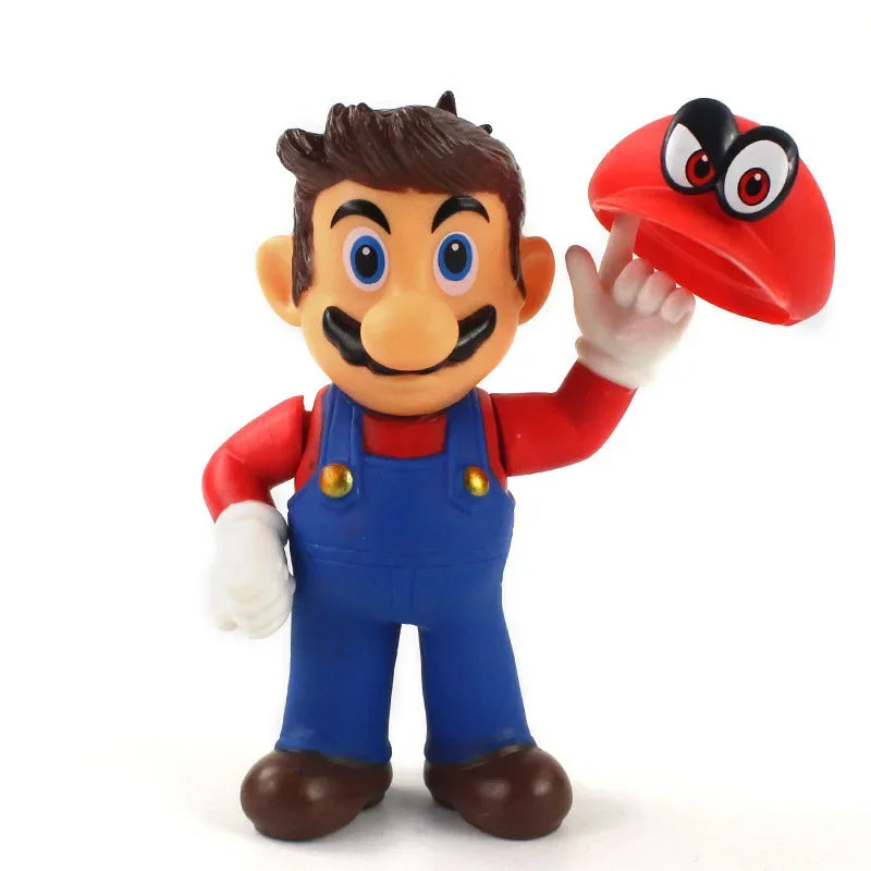 Super Mario Bros Action Figure Toys Toad Peach Luigi Yoshi Donkey Kong Wario Anime Model Ornaments For Children Birthday Gift