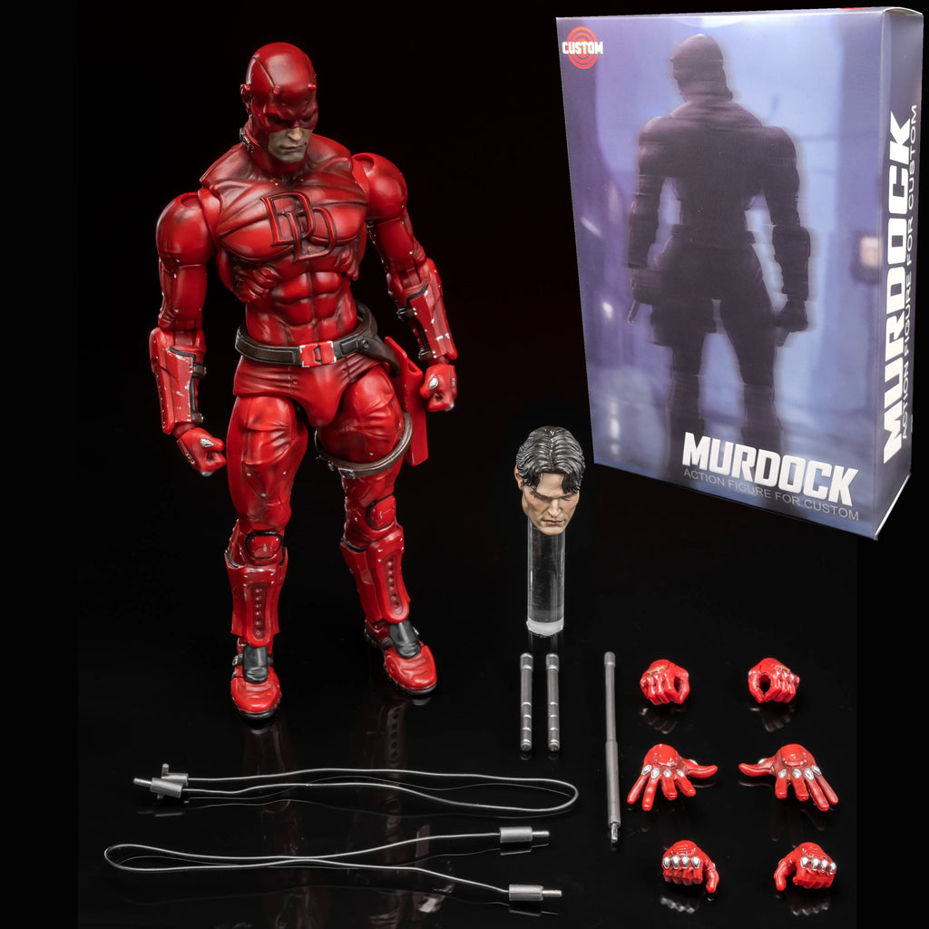 In Stock - FlefToys Marvel Daredevil Classic Red Shadowland Reborn Black 8" Action Figure Devil Defenders Matt Murdock Legends