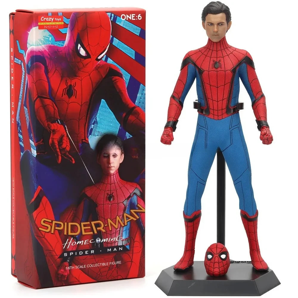 30cm Marvel The Avengers 1/6 Iron Man Mk46 Scarlet Spiderman Anime Figure Model Collection Toy Gift