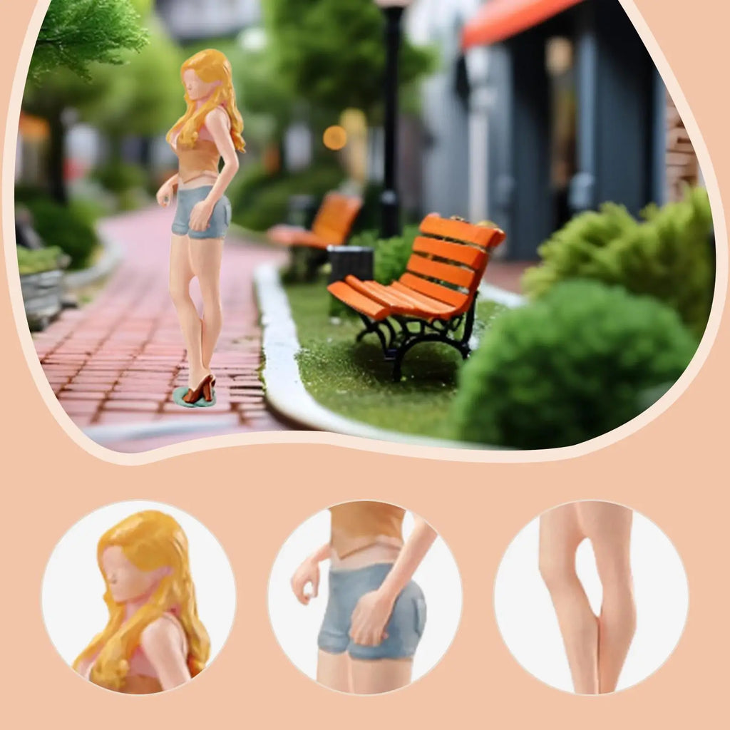 1/64 Miniature Figure 1:64 Scale Resin Standing Hand Painted for Photography Micro Landscape Diorama Accessories Decoration