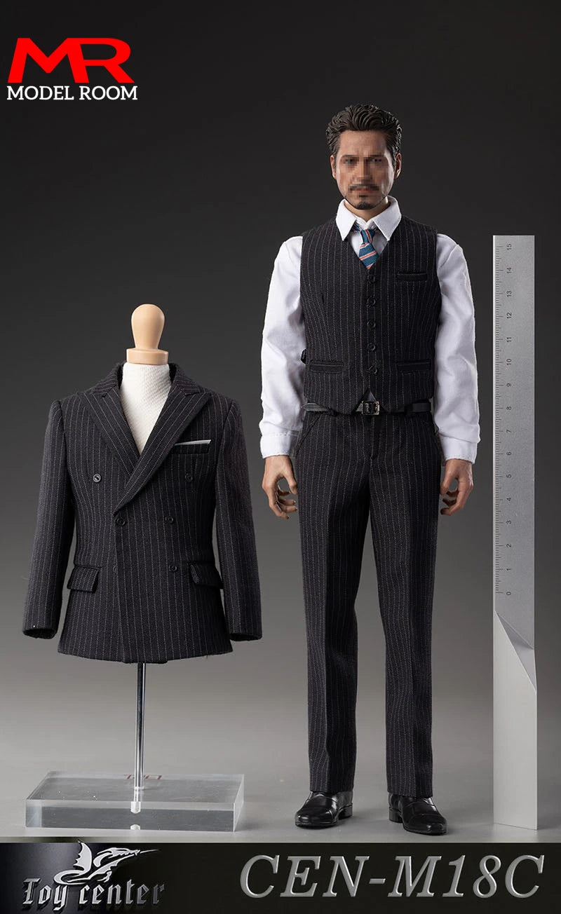 Toy center CEN-M18 1/6 Scale British Gentleman Striped Suit Male Soldier Clothes Model Fit 12'' Action Figure Body Dolls