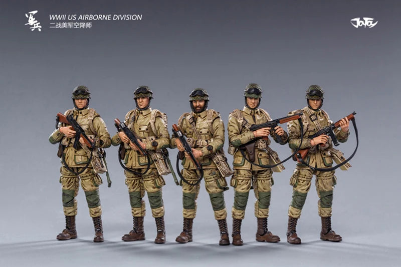 JOYTOY 1/18 3.75 Action Figures WWII US Airborne Division Anime Collection Military Model For Gift