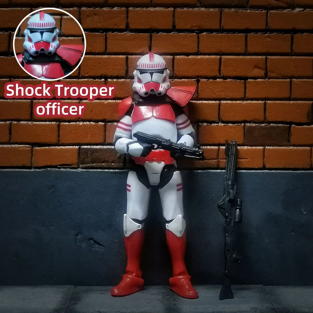 Star Wars 3.75 Inch  Clone Trooper 1/18 187th Legion  Shock Coruscant Guard Action Figure Windu Fox  Toys Model Loose