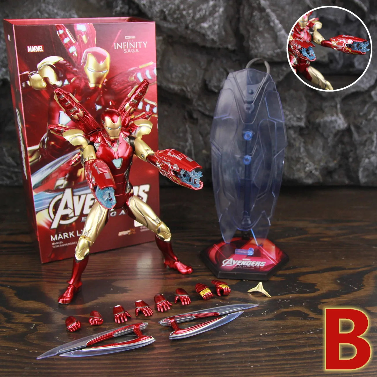 ZD Toys Marvel Iron Man MK85 2.0 LED 7" Action Figure The Infinity SAGA Mark LXXXV 1.0 Mark 85 Hologram Shield Nano Weapons Doll