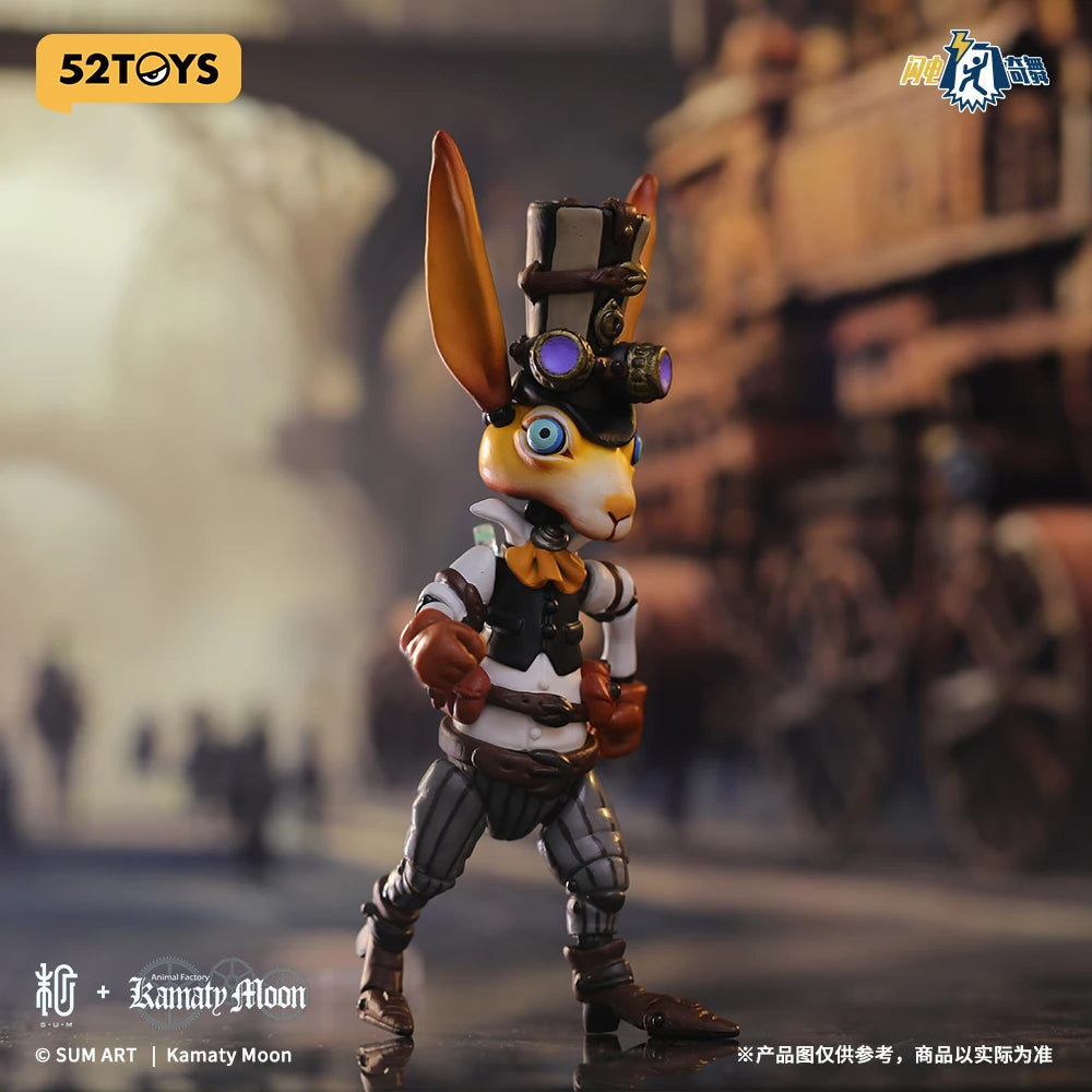 52TOYS 9,5 cm große Steampunk-Hase-Actionfigur, Sammlerstück, Tischdekoration, kreatives Geschenk für Geburtstagsfeiern