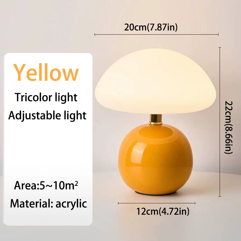 Mushroom pink/yellow/red/white/green USB socket table lamp Lighting decorative for bedside bedroom lamp,Night light,Desk light