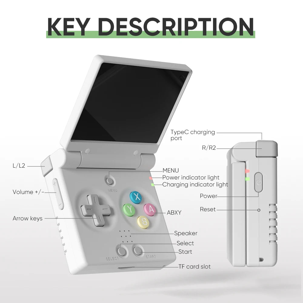 AMPOWN MIYOO MINI FLIP Fold Retro Game Console 2.8'' Video Game Linux System Handheld Game Players Consoles Dreamcast Portable