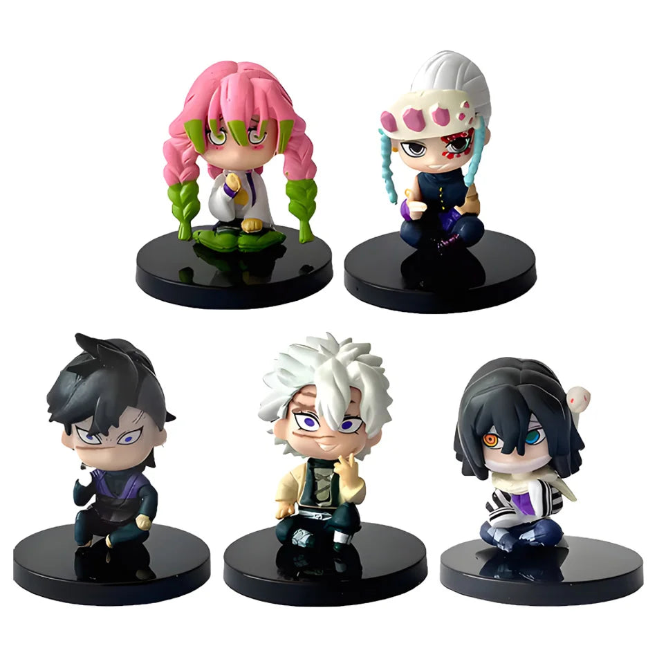 Demon Slayer Q Posket Mini Figurines Wholesale Kimetsu No Yaiba PVC Dolls Set of 5/10/12/15 for Desktop Decoration
