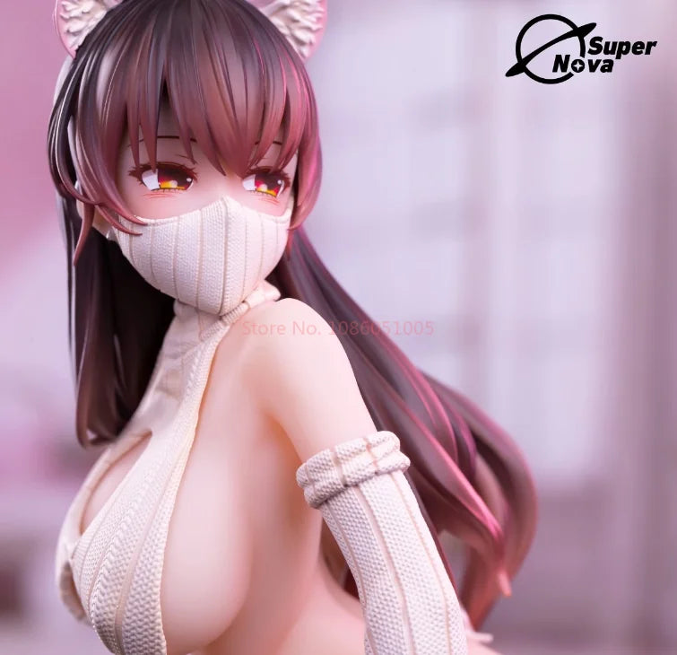 Genuine Original Super Nova Kitada Ryuuma Cat-Eared Private Girl Fang-Chan Figure 1/6 Suspender Sweater Sexy Girl Model Ornament