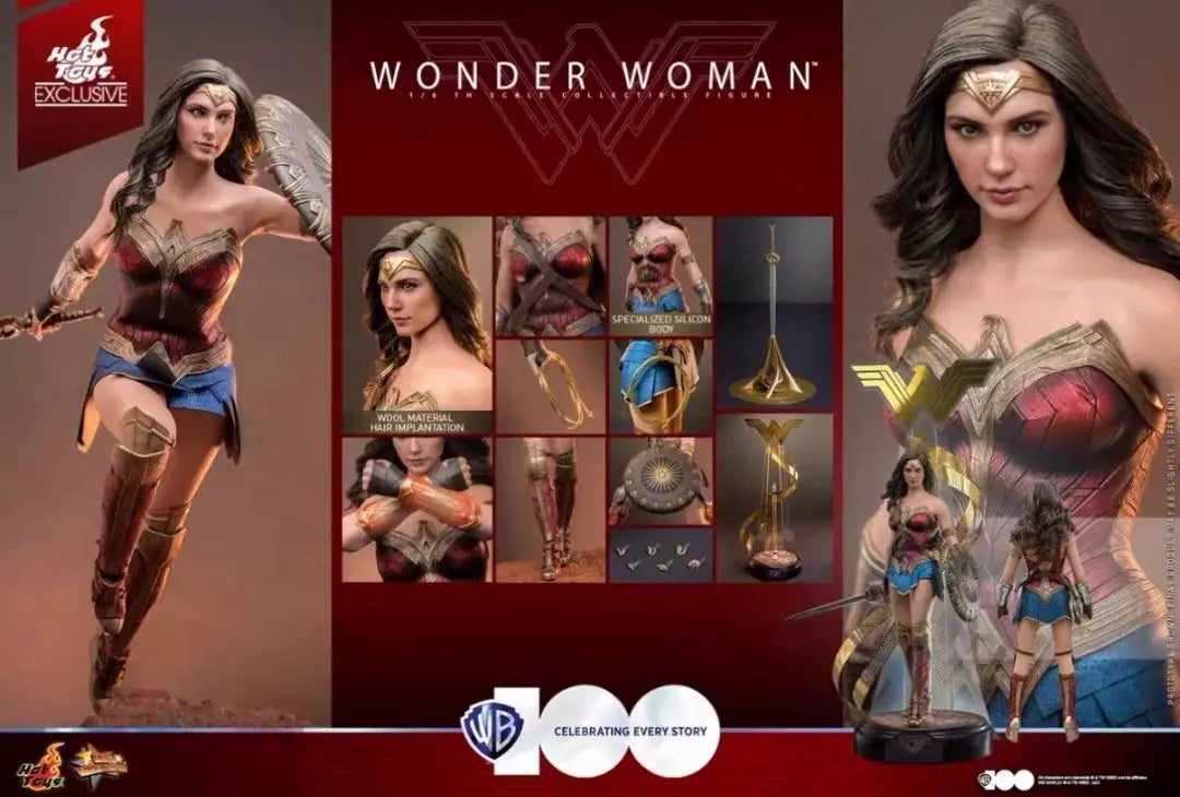 Stock HOTTOYS HT MMS698 Wonder Woman 7.0 1/6 Articulated Action Figure Model 100th Anniversary Limited Edition Collectible Gift