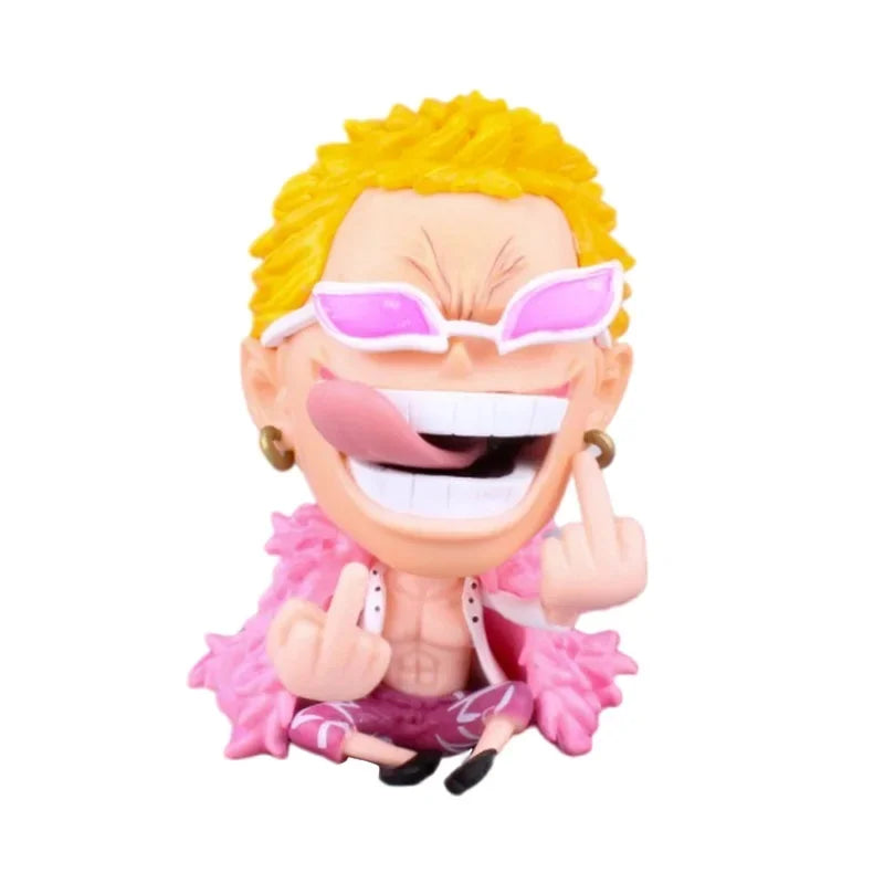 Hot 8-10cm One Piece Anime Figure Confident Smiley Luffy Roronoa Zoro Q-Version Action Figurine PVC Model Kids Toy For Christmas