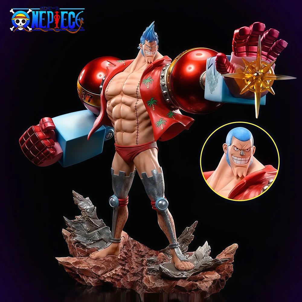 28,5 cm große Anime One Piece Figur Franky Actionfigur PVC Statue Tischdekoration Sammlermodell Spielzeug Geschenk