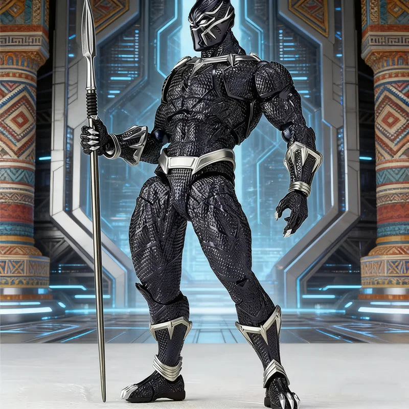 【New Version】3.0 Black Panther Anime Articulated Action Figure - Desktop Decoration Ornament Birthday Gift For Boys Scene Prop