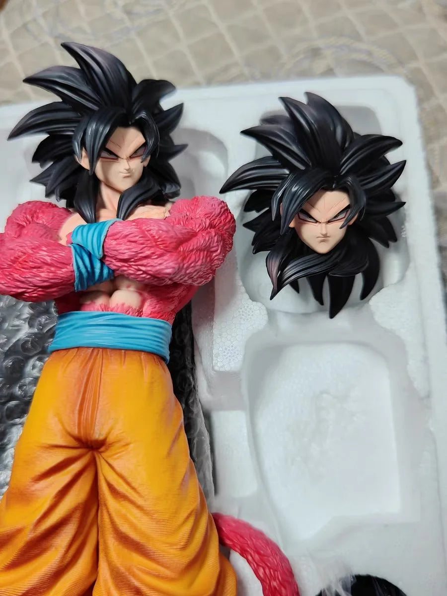 Jt 32cm Dragon Ball Z Double Heads Super Saiyan Son Goku Planb Figure Ssj4 Pvc Model Statue Dolls Collections Decor Toys Gifts
