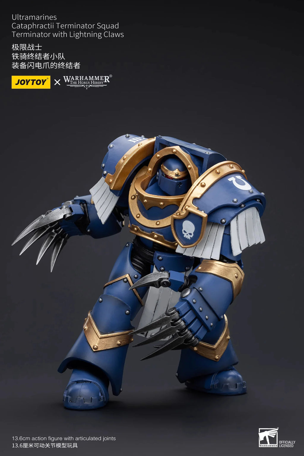 JOYTOY Warhammer 40000/40k The Horus Heresy Ultramarines Cataphractii Terminator Squad Terminator with Lightning Claws Figure