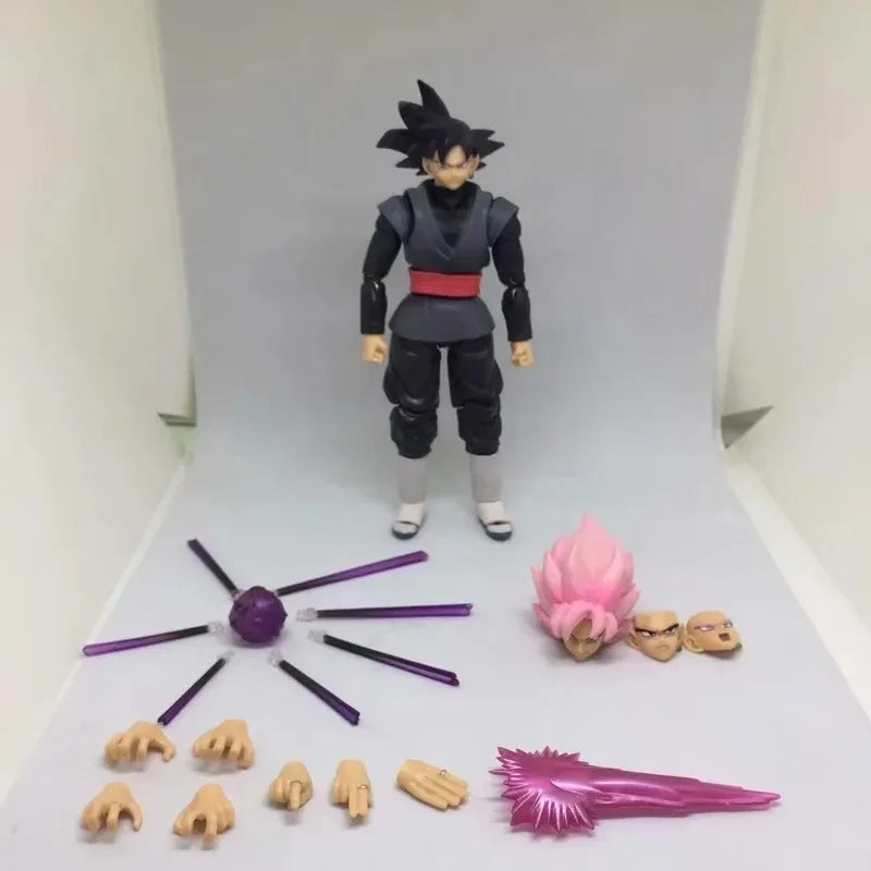 Нова 14см аниме Dragon Ball Black Goku Zamasu екшън фигурка Super Saiyan филмова версия DBZ модел с множество аксесоари играчки