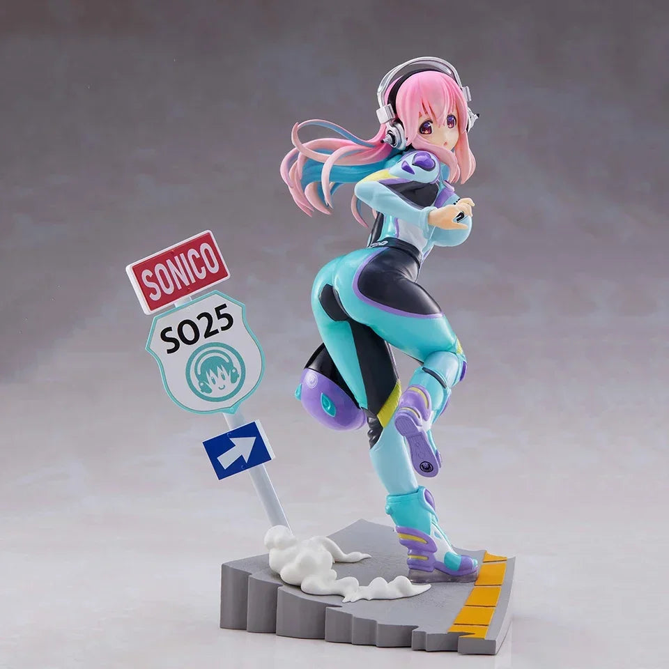 In Stock Original Genuine 19cm Super Sonico Anime Action Collectible Model Doll Toys for Christmas Gifts