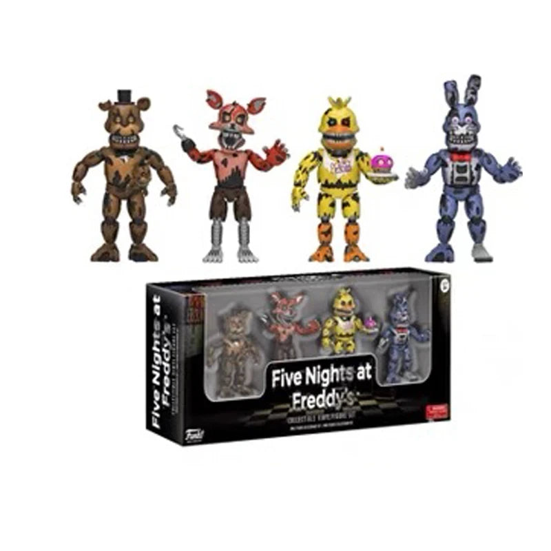 14cm FNAF Figures Nightmare Freddy Bonnie Foxy Chica Action Figure Movable Blacklight Freddy Frostbe Collection Toys