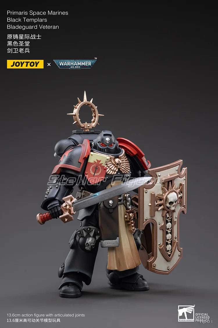 【SF】JOYTOY 1/18 Action Figure Primaris Space Marines Black Templars Bladeguard Veteran Model Toys Gifts Collection Ornaments