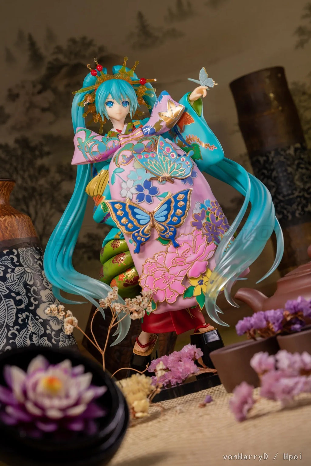 【MT】Original GSC VOCALOID Hatsune Miku Super Kabuki Flower Street Poetry Mirror Version 1/7 Scale Figure Toy Collectible Display