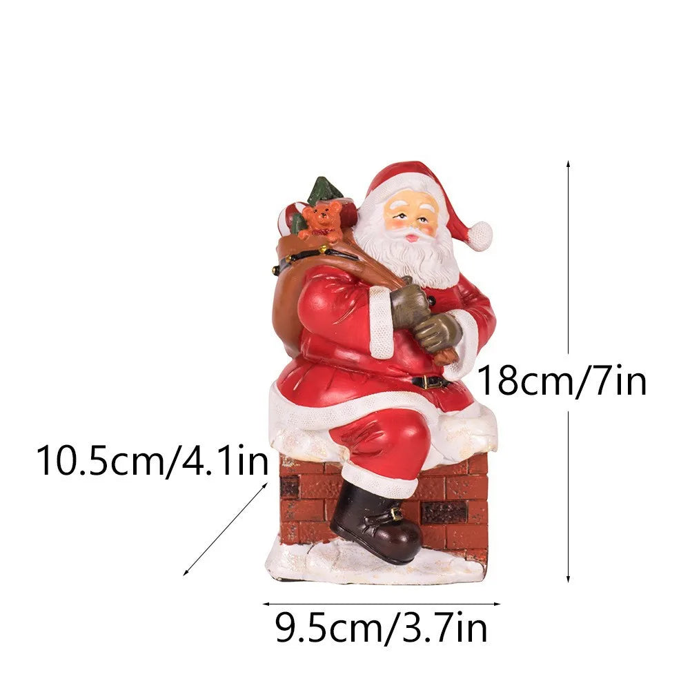 Harz Weihnachtsschmuck Statue Weihnachtsskulpturen Wohnzimmer Wohnkultur Büro Schreibtisch Dekoration Weihnachtsmann Drop Shipping