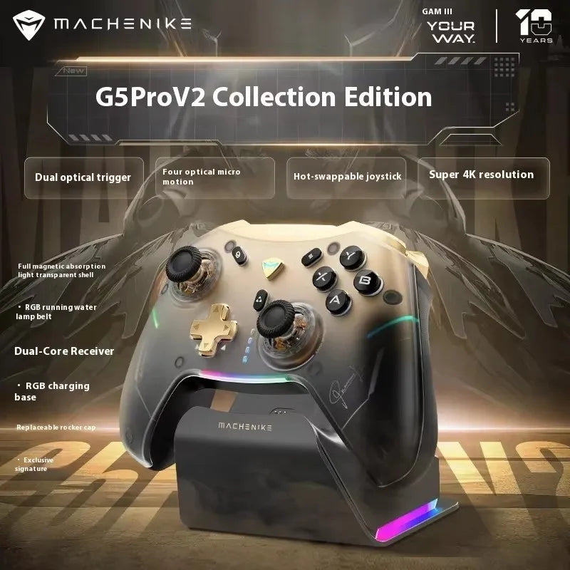 Machenike G5 PRO V2 Collector Edition Optical Gamepad Three Modes Hall Joystick Control Pc Steam Wireless Bluetooth Trigger Gift