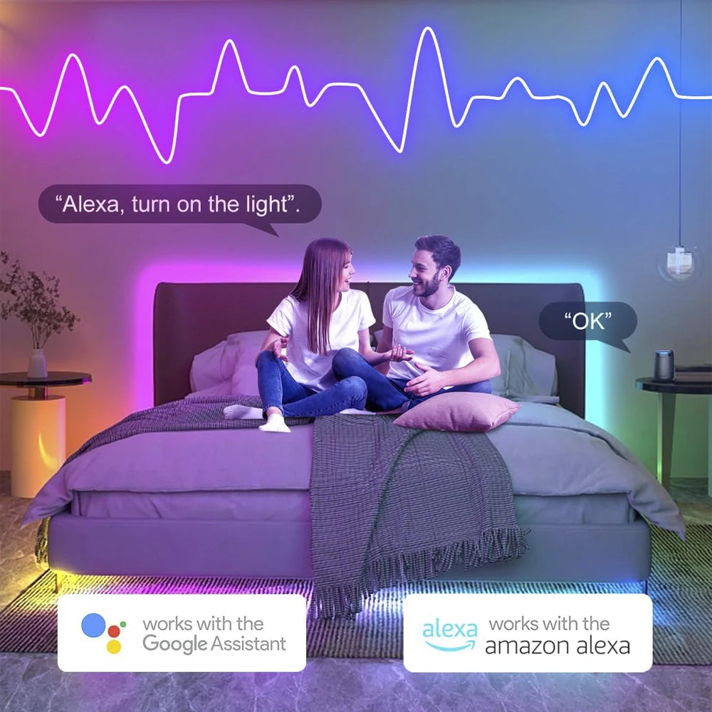 Wiscolor Tuya Wifi Plug RGBIC LED Neon Strip Lights Waterproof Suppprt Aleax/Google Home/Smart Life For Home Decoration Lighting