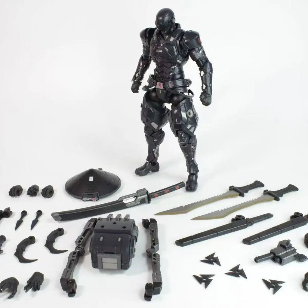 Anime Black Warrior Actionfigur Cool Snake Eye Sc001 Schwarzer Krieger mit Schwert Bewegliche Modellfigur für Kindersammlung Spielzeug