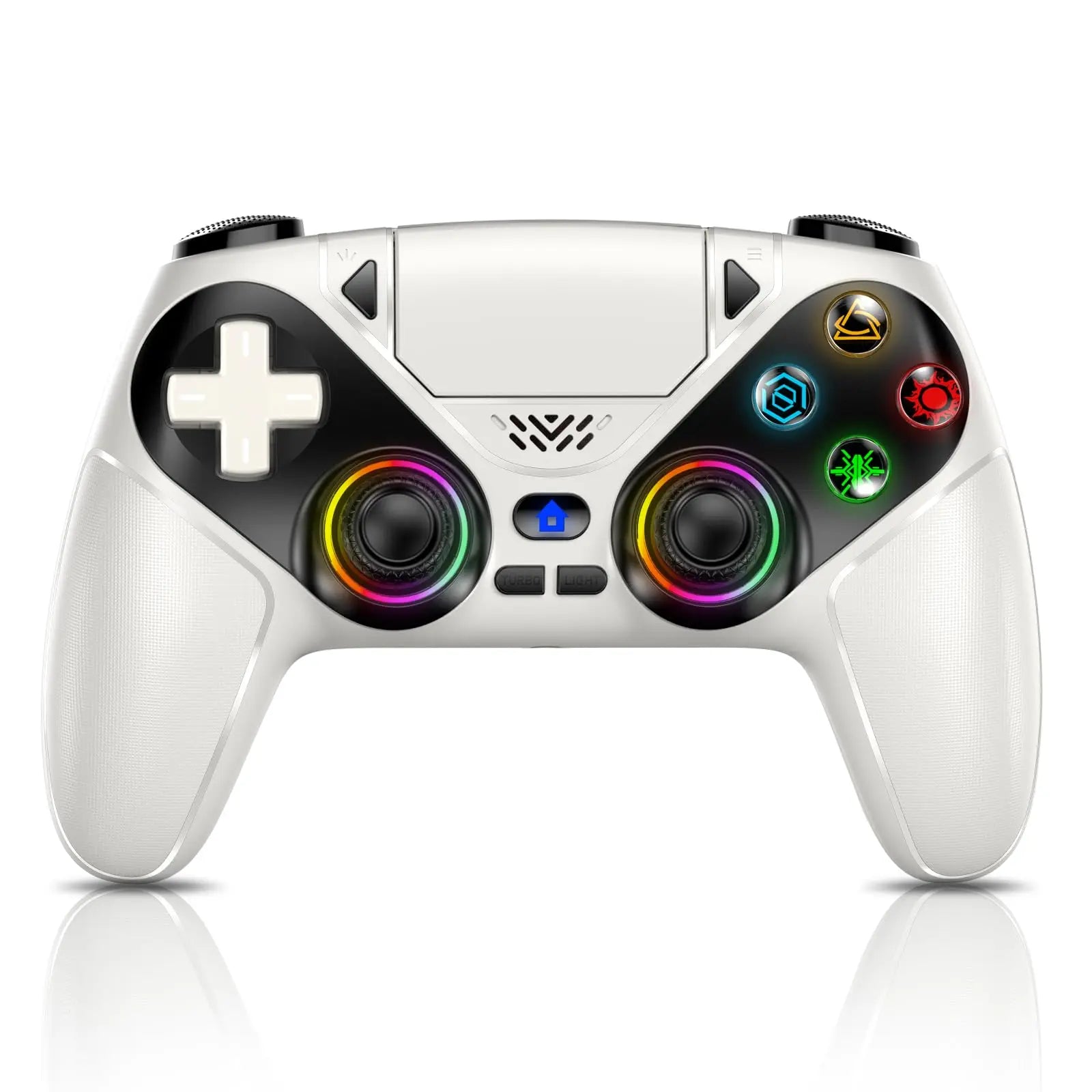 RGB Lights Wireless Controller For PS5/Playstation 5 Pro/Slim/PC Console Gamepads W/ Hall Effect Turbo Vibration Game Joystick