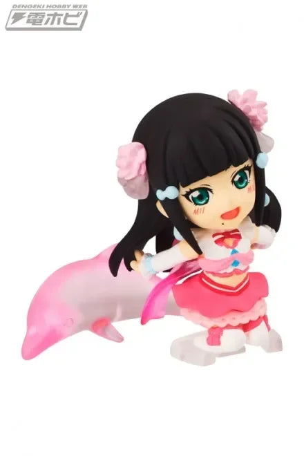 Original BANDAI LoveLive! Sunshine Aqours Gashapon Toy Watanabe You Sakurauchi Riko Kanan Matsuura Kit Mini Action Figures Doll