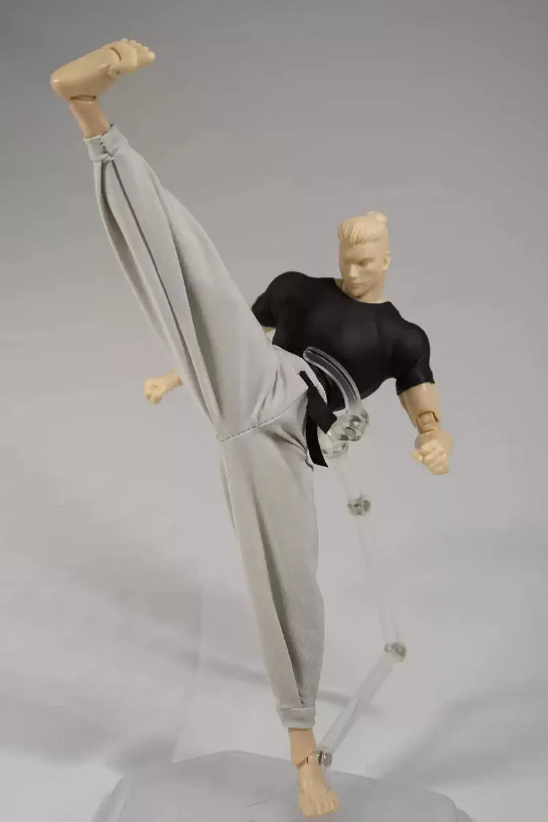 1/12 Scale Fushiguro Toji Cosplay Costume Black Tight T-shirt Grey Pants Suit Halloween Uniform Suit for 6" Action Figure Body