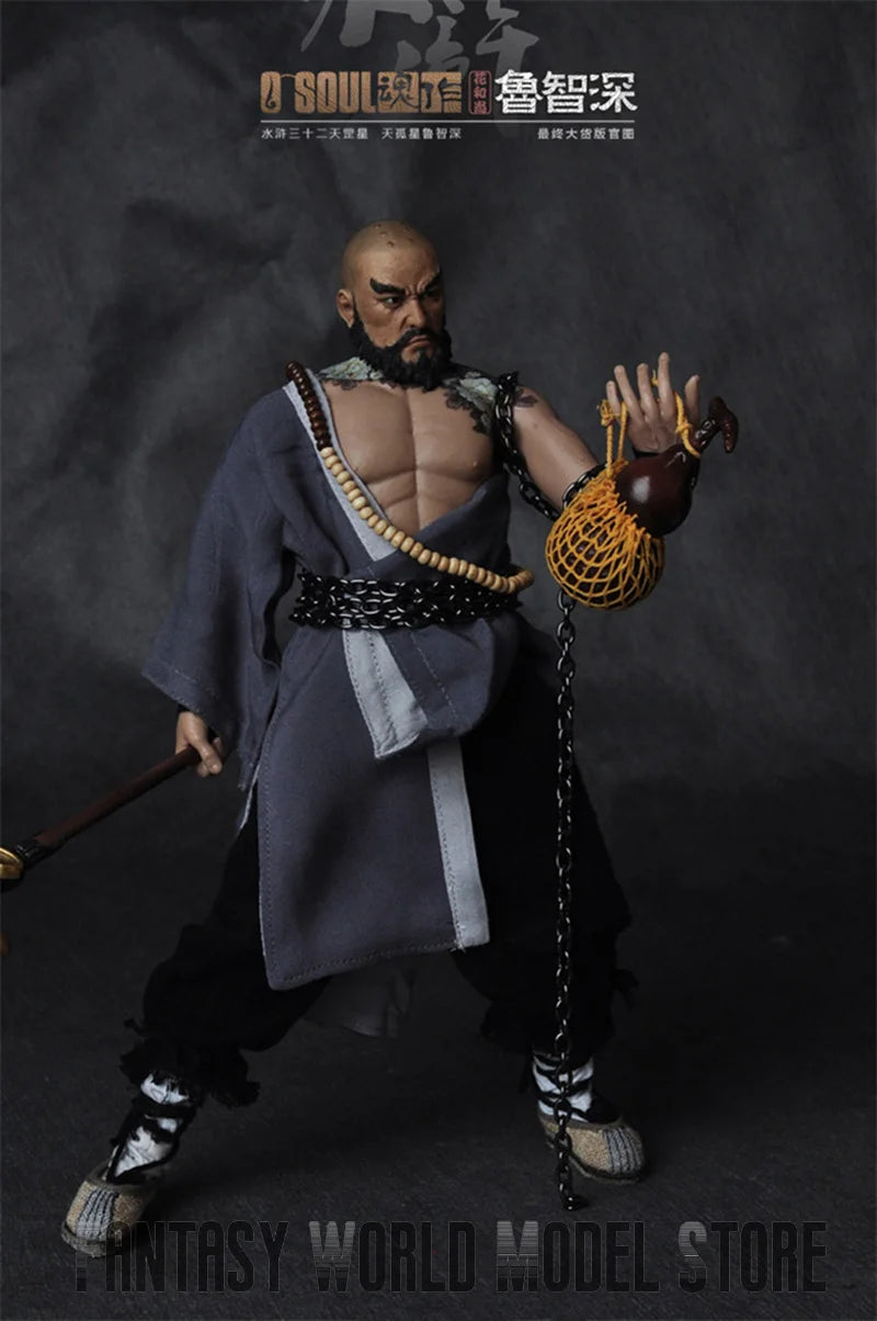 Collectible 1/6 Scale The Water Margin Buddhist Monk Lu Zhishen Figure with Double Heads Bodies 12" Action Figure Full Set Model