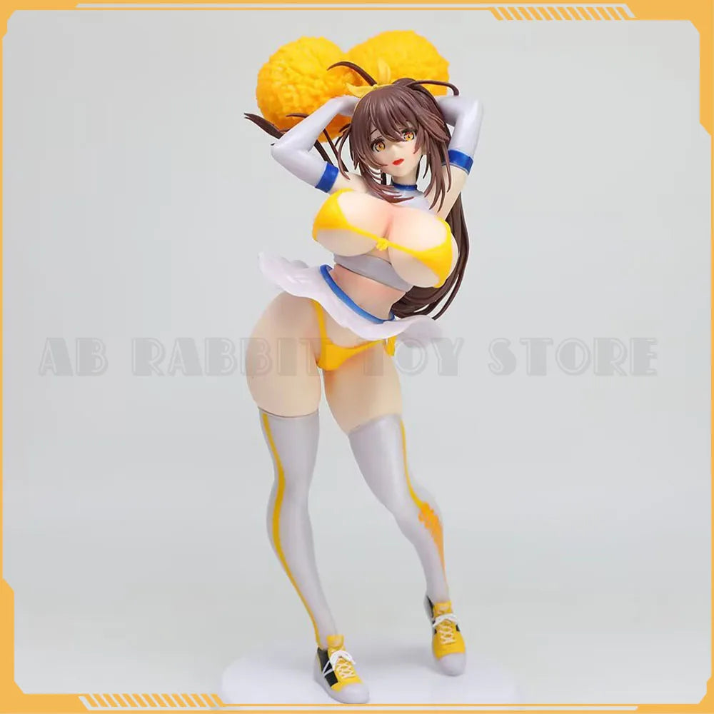 25cm Japanese Anime Sunshine Cheerleader Figure Sexy Girl Figurine Gk Statue Model Doll Collection Room Decora Desk Toys Gift