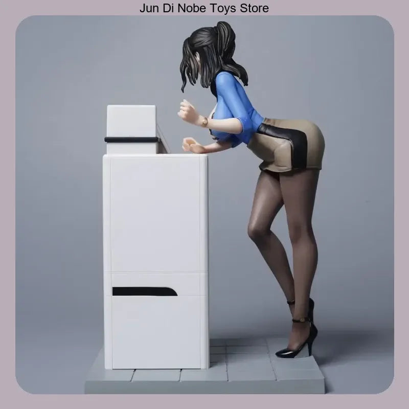 Inoue Tobi Office Lady Black Stockings Leaning on Copier Anime Collectible Figure PVC Statue 26cm, Desktop Decoration Gift