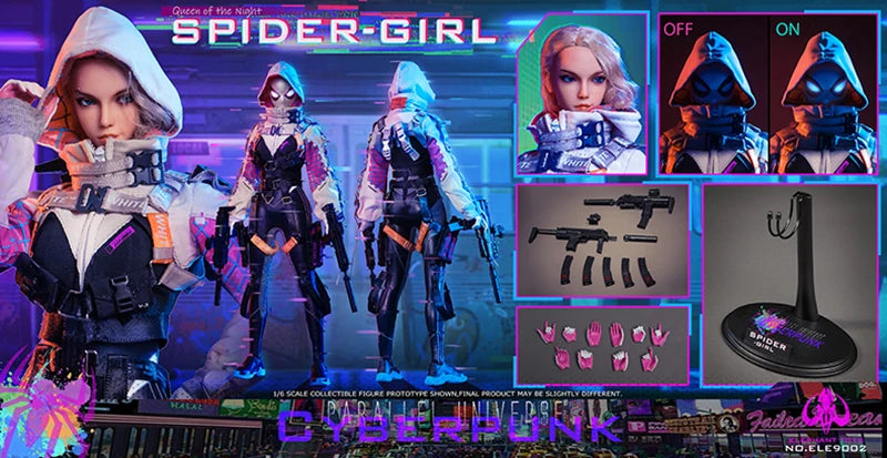 Collectible Original Elephant Toys ELE9002 1/6 Scale Female Soldier Spider Girl Anime Figure Model 12 inches Action Toys