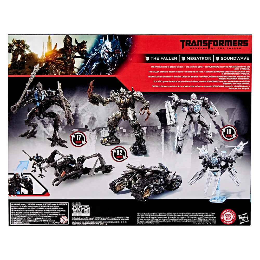In-Stock Hasbro Transformers Studio Series Revenge of the Fallen 3-Pack (Soundwave, Megatron, and The Fallen) Model Figure Toys