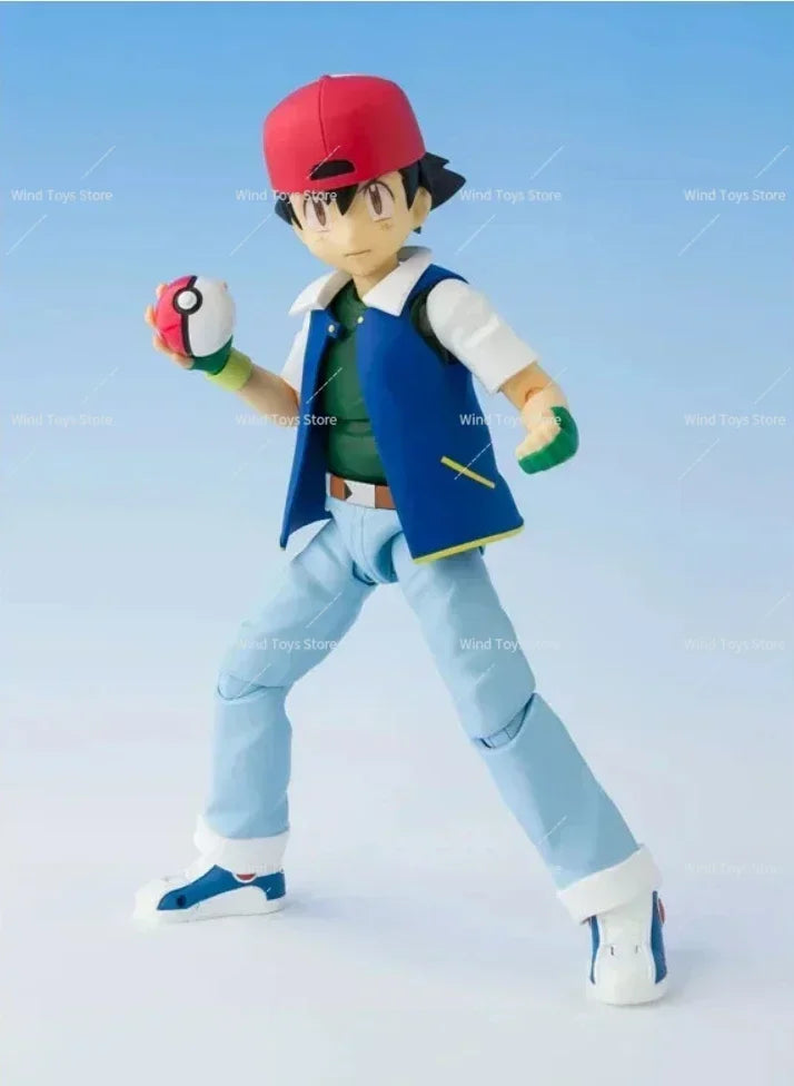 100% Original Bandai SH Figuarts SHF Ash Ketchum in Stock Anime Action Collection Figures Model Toys Figura Pvc Gifts
