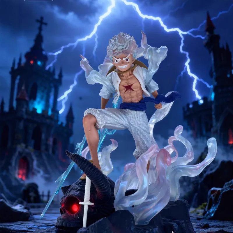 One Piece 23cm Lx Luffy Nika Action Figures GK Light-Up Statue PVC Model Anime Peripheral Toy Desktop Ornament Collectible Gift