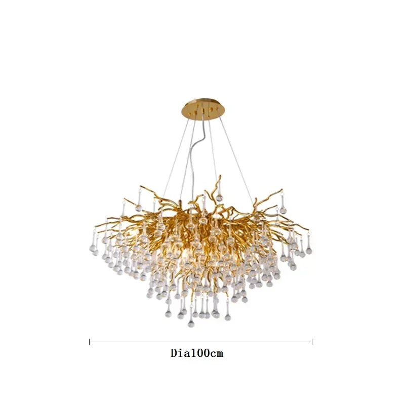 American Luxury Crystal Ceiling Chandelier Modern Art Living Dining Bedroom Hanging Lamp Hotel Hall Home Decor Pendant Lights