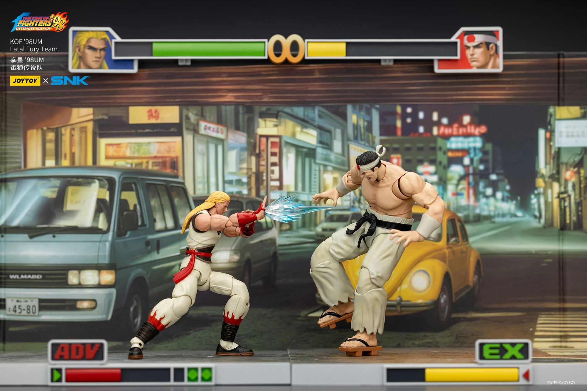 JOYTOY 1/18 Action Figure SNK KOF '98UM Fatal Fury Team Terry Bogard Andy Bogard Joe Higashi Anime Model Toys