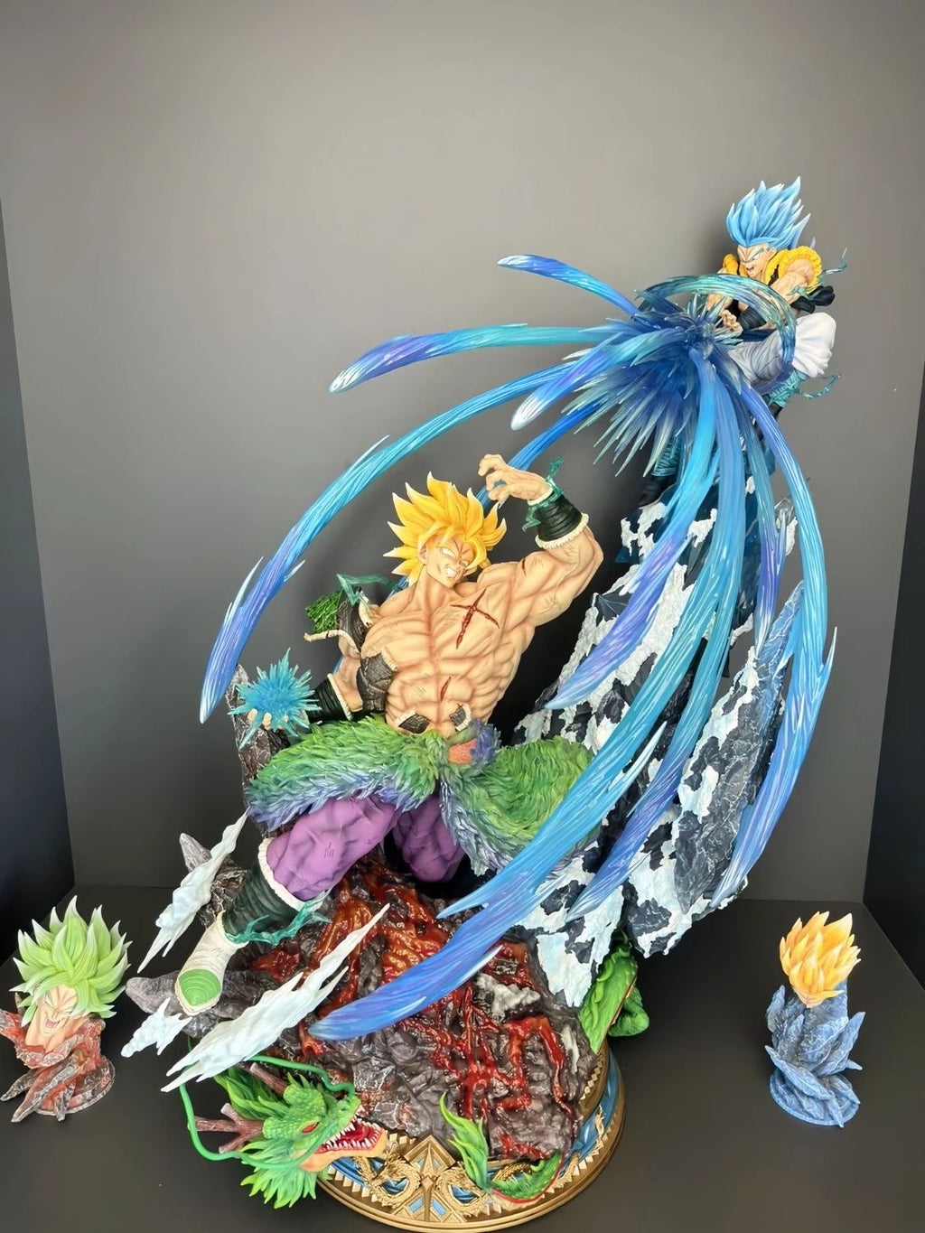52cm New Dragon Ball Anime Figure Broli VS Gogeta Peripheral Resin Model Scene Statue Collect Decoration Ornaments Gifts Toys