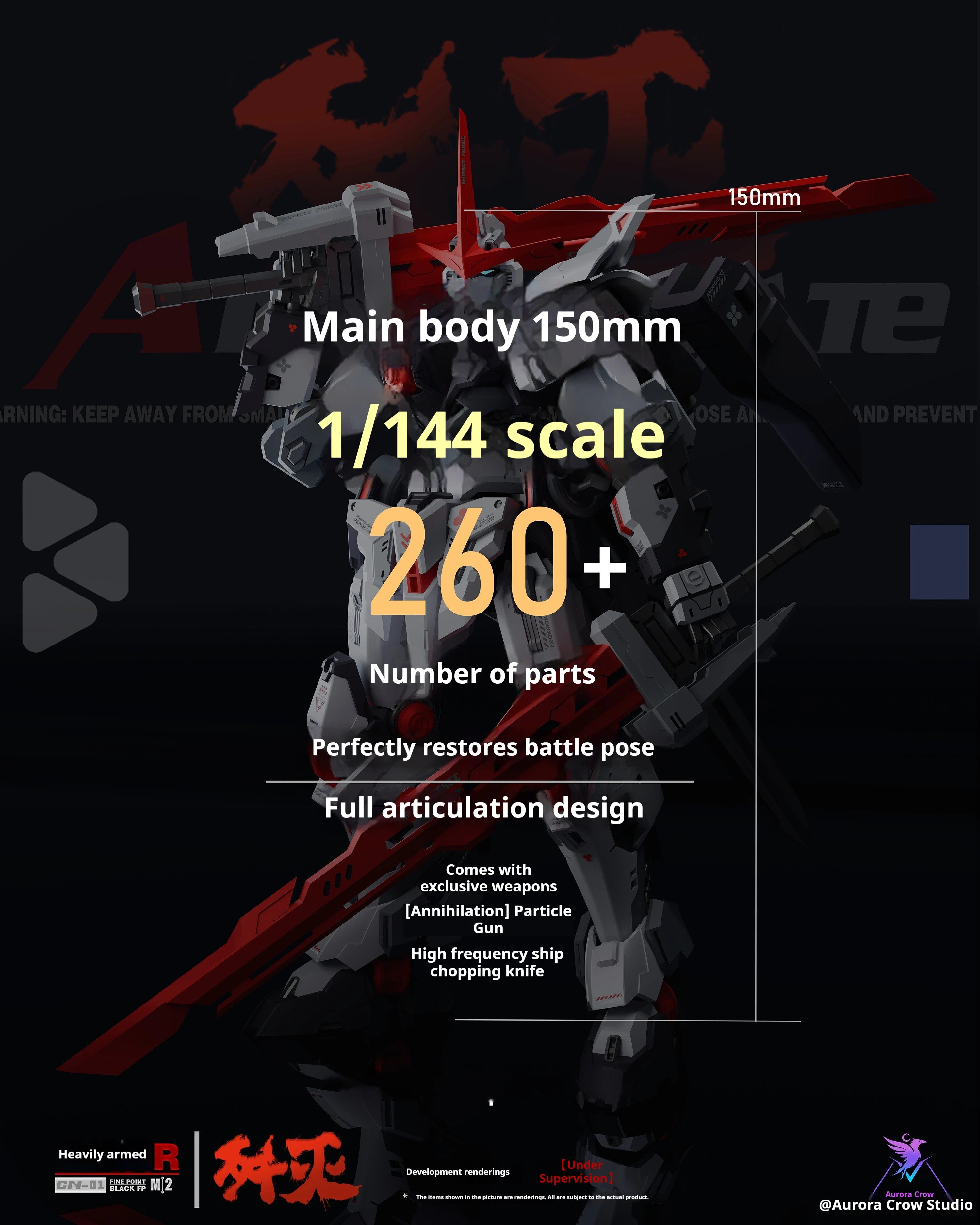 Cn-001 Annihilate 1/144 Sci-Fi Mecha Action Figures Model Kit Assembly Toy With Multiple Accessories Collection Hobby Gifts