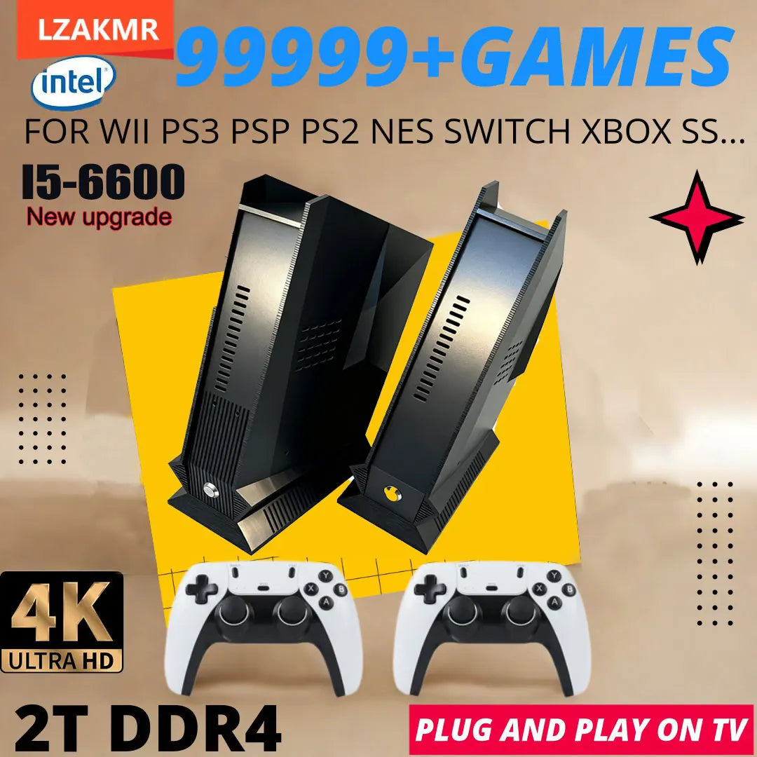 Mini Retro PC Game Box G3 Pro Dual System 99999+GAME 16G RAM 2TB HDD Game For PS2 PS3 WIIU WII SS SWITCH Intel Upgrade I5-6600