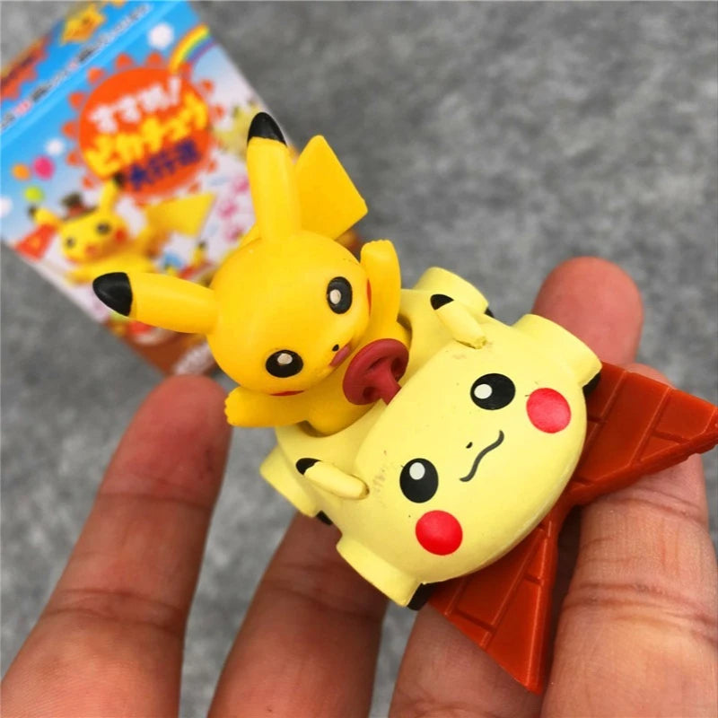 Pokemon Center Summer Seaside Pikachu Parade Edition Q Version Action Figures Cartoon Character Collectible Desktop Ornaments