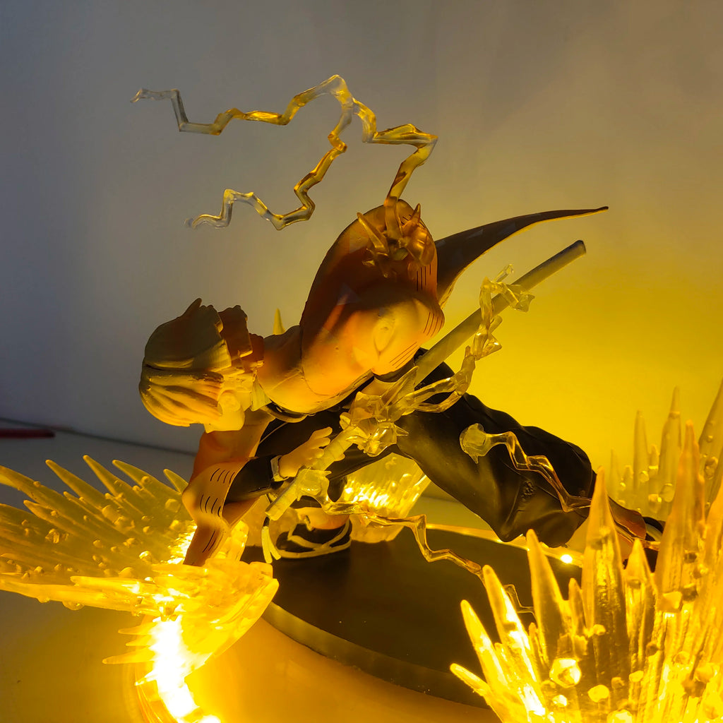 Demon Slayer Anime Agatsuma Zenitsu Led Lampe Birne Action-figuren Modell Figurine Figur &amp; Basis &amp; Lampe DIY Dekoration Spielzeug