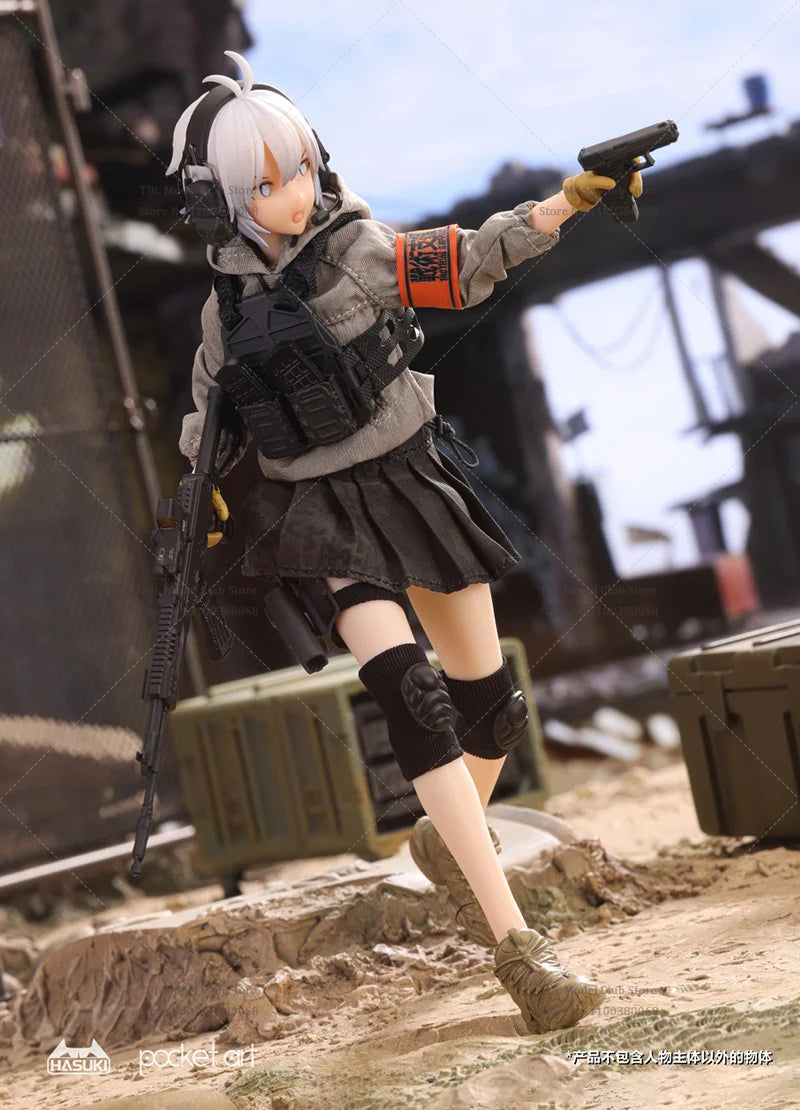 In Stock PA003 PA004 1/12 Scale Female Soldier Heavy Assault Hand Defense Shield Double Team 6-inch Full Set Action Figure