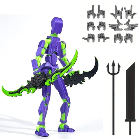 Lucky Poseable 13 Joints 3D Printed Mannequin DIY Desktop Toy for Kids 3rd Generation Robot